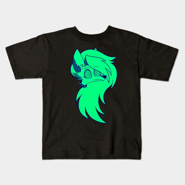 Loona wolf Helluwa boss - mint color Kids T-Shirt by d o r r i a n